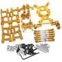 VERBAY Upgrade Parts for WLtoys 1: 14 144001 RC Car Metal Steering Swing Arm Base C Rear Hub Seat Servo Pull Rod,Yellow