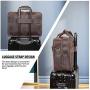 Texbo Mens Solid Full Grain Cowhide Leather Large 17 Inch Laptop Briefcase Messenger Bag Tote with YKK Metal Zippers