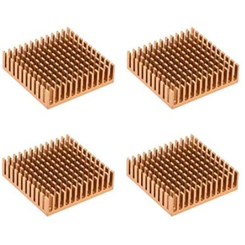 uxcell Electronic Radiator Heatsink for Stepper Motor,3D Printer 40x40x11mm Golden 4pcs