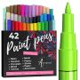 Acrylic Paint Pens - 42 Acrylic Paint Markers - Extra Fine Tip Paint Pens (0.7mm) - Great for Rock Painting, Wood Paint, Ceramic Paint & Glass Paint - 40 Colors + Extra Black & White Paint Marker Set