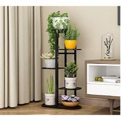 Tingberoo 5 Tier 6 Potted Metal Plant Stand - Indoor Outdoor Multiple Flower Pot Holder Shelf Plant Stander Plant Holder Plant Storage Stand for Patio Garden Corner Balcony Living Room (White)