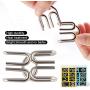 Coogam Metal Wire Puzzle Set of 16 with Pouch,Brain Teaser IQ Test Disentanglemen Iron Link Unlock Interlock Game Chinese Ring Magic Trick Toy for Party Favor Kids Adults Challenge