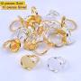 Jdesun 20 Pieces Ring Blanks with 16mm Adjustable Ring Bases, Metal Round Finger Ring Trays, Gold and Silver Plated