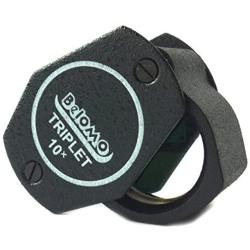 BelOMO 10x Triplet. Jewelers Loupe Magnifier 21mm (.85''). Optical Glass with Anti-Reflection Coating for a Bright, Clear and Color Correct View. Foldable Loupe for Gems, Jewelry, Coins and Trichomes