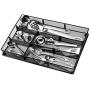 Custom Drawer Organizer Tray – 20 Adjustable Metal Mesh Dividers to Create Custom Storage Sections. Easily Organize Office Desk Supplies and Accessories. Perfect Home or Office Drawer Tray. (Black)