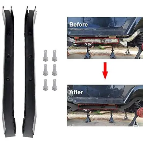 ELITEWILL 2Pcs Driver and Passenger Center Skid Plate Frame Rust Repair Kit Fit for Jeep Wrangler TJ 1997-2002 ELITEWILL 2Pcs Driver and Passenger Center Skid Plate Frame Rust Repair Kit Fit for Jeep Wrangler TJ 1997-2002