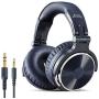 OneOdio Over Ear Headphone, Wired Bass Headsets with 50mm Driver, Foldable Lightweight Headphones with Share Port and Mic for Recording Monitoring Mixing Podcast Guitar PC TV (Dark Blue)