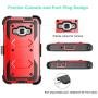 Tinysaturn Galaxy Luna Case, Galaxy Amp 2 Case, Galaxy Express 3 Case,J1 2016 Case, (TM) [Yvenus Series] [Red] Shock Absorbing Holster Belt Clip [Built-in Screen] Cover for Samsung Galaxy J1 2016