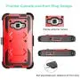 Tinysaturn Galaxy Luna Case, Galaxy Amp 2 Case, Galaxy Express 3 Case,J1 2016 Case, (TM) [Yvenus Series] [Red] Shock Absorbing Holster Belt Clip [Built-in Screen] Cover for Samsung Galaxy J1 2016