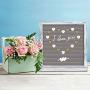 Gelibo Double Sided Letter Board with 750 Precut White & Gold Letters,Months & Days & Extra Cursive Words, Wall & Tabletop Display, Letters Organizer Box (Cyan Rustic 10x10)
