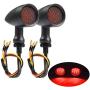 PBYMT Motorcycle Bullet Turn Signal Light Red Lamp Compatible for Chopper Bobber Cruiser Honda Suzuki Kawasaki Yamaha Harley BMW and More (Black Housing)
