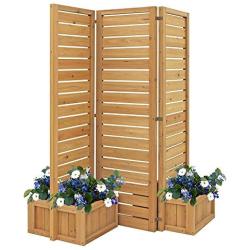 Yardistry YM11703 Fusion Planter Cedar Privacy Screen, Brown