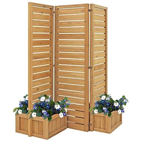 Yardistry YM11703 Fusion Planter Cedar Privacy Screen, Brown