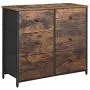 SONGMICS Rustic Drawer Dresser, Wide Storage Dresser with 6 Fabric Drawers, Industrial Closet Storage Drawers with Metal Frame, Wooden Top and Front, Rustic Brown and Black ULGS23H SONGMICS Rustic Drawer Dresser, Wide Storage Dresser with 6 Fabric Drawers, Industrial Closet Storage Drawers with Metal Frame, Wooden Top and Front, Rustic Brown and Black ULGS23H