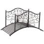 Outsunny 4’ Metal Arched Backyard Decorative Garden Bridge - Black Bronze