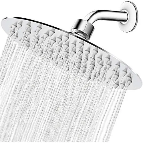High Pressure Shower Head, 8 Inch Rain Showerhead, Ultra-Thin Design- Pressure Boosting, Awesome Shower Experience, NearMoon High Flow Stainless Steel Rainfall Shower Head (Chrome Finish) High Pressure Shower Head, 8 Inch Rain Showerhead, Ultra-Thin Design- Pressure Boosting, Awesome Shower Experience, NearMoon High Flow Stainless Steel Rainfall Shower Head (Chrome Finish)