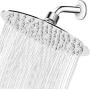 High Pressure Shower Head, 8 Inch Rain Showerhead, Ultra-Thin Design- Pressure Boosting, Awesome Shower Experience, NearMoon High Flow Stainless Steel Rainfall Shower Head (Chrome Finish)