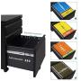 DEVAISE 3 Drawer Mobile File Cabinet with Lock, Under Desk Metal Filing Cabinet for Legal/Letter/A4 File, Fully Assembled Except Wheels, Black