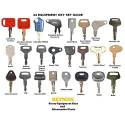 Keyman 24 Key Blank Heavy Equipment Construction Ignition Key Blank Set Custom Cut to fit Your Equipment (24 Key Blanks)