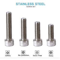 SZHKM 600PCS M3 Screws Hex Stainless Steel Bolts and Nuts Kit Assorted Screws and Nuts Button Head Cap Metric M3 Bolt Kit with Wrench