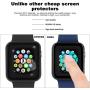 Ritastar for Apple Watch Case 38mm with Screen Protector Series 3/2/1,Thin Plating Metal Cover Bumper and Hard PET Protective Film,High Sensitive Touch,Impact Resistant,No Bubble,Full Coverage,Black