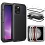 CarterLily iPhone 11 Pro Max Case, Full Body Shockproof Dustproof Waterproof Aluminum Alloy Metal Gorilla Glass Cover Case for Apple iPhone 11 Pro Max 6.5 inch (Black)