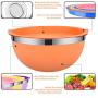 Mixing Bowls, Weiyudang 6 piece Salad Bowl Stainless Steel Basin Metal Bowls Set With Colorful Lids - Set Includes 2, 2.5, 3, 4, 5.5, 7Quart, Measuring Cup as a Gift