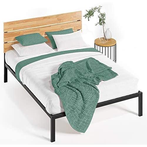 Zinus Paul Metal and Wood Platform Bed with Wood Slat Support, Full