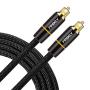 FIRBELY Digital Optical Audio Toslink Cable Male to Male- 24K Glod Plated Metal Connectors and Braided Jacket 10 feet