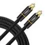 FIRBELY Digital Optical Audio Toslink Cable Male to Male- 24K Glod Plated Metal Connectors and Braided Jacket 10 feet