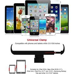 Spessn Adjustable Floor Stand Universal 360-degree Rotatable Metal Tablet Holder Compatible Samsung Galaxy Tab and Phones(Black)