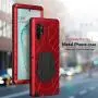 Feitenn Galaxy Note 10 Plus Case Metal, Note 10 Plus 5G Case Heavy Duty, Gorilla Glass Cover Armor Aluminum Bumper Military Shockproof Defender for Samsung Galaxy Note 10 Plus/Note 10+ 5G - Red