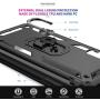 Compatible for Alcatel 3V 2019/5032W Case with HD Screen Protector Military Grade Drop Impact 360 Metal Rotating Ring Kickstand Holder Case for Alcatel 3V 2019/5032W (Black)