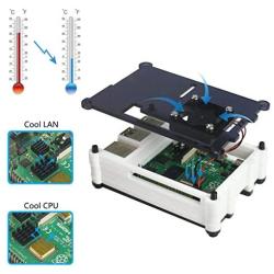 Jun-Electron 9 Layers Case with Fan for Raspberry Pi 4 Model B, for Raspberry Pi 4B Case with Heatsink