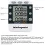 Timer, Kitchen Timer, Digital Kitchen Timers, 3 Channels Count UP/Down Timer, Cooking Timer, Stopwatch, Large Display, Adjustable Volume Alarm with Magnetic Back, Stand, Battery Included (White-382)