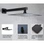 DMDMBATH Shower System Matte Black Shower Faucet Set 3-Function Bathroom Shower Fixtures with Waterfall Tub Spout Wall Mount 10 inch Rain Shower Head (Matte Black)…