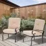 Oakmont 2 Piece Outdoor Furniture Patio Bistro Chairs Metal Dining Furniture Set, All-Weather Garden Seating Chair (Brown) Oakmont 2 Piece Outdoor Furniture Patio Bistro Chairs Metal Dining Furniture Set, All-Weather Garden Seating Chair (Brown)