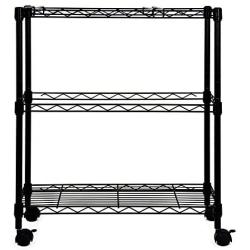 Oceanstar 2-Tier Metal Rolling File Cart, Black