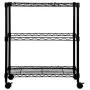 Oceanstar 2-Tier Metal Rolling File Cart, Black