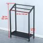 MBQQ Industrial Indoor/Outdoor Free Standing Towel Rack for Bathroom,3 Tier Metal Towel Bar Stand with Shelf,Blcak