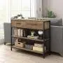 HOMECHO Console Table with Drawers, Tall Entryway Table with Storage, Narrow Sofa Hallway Table for Bedroom Living Room, Metal Frame, Rustic Brown HOMECHO Console Table with Drawers, Tall Entryway Table with Storage, Narrow Sofa Hallway Table for Bedroom Living Room, Metal Frame, Rustic Brown