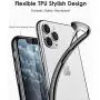 DTTO Compatible with iPhone 11 Pro Max Case, Slim Fit Clear Soft TPU Cover with Metal Luster Edge for 2019 iPhone 6.5 Inch，Black