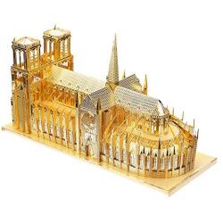 Piececool 3D Metal Model Kits, Notre Dame Cathedral Paris 3D Metal Puzzle for Adults, DIY Metal Building Kit, Great Birthday Gifts