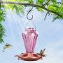 BOLITE 18017-P Hummingbird Feeder, Glass Hummingbird Feeder for Outdoors, Diamond Shape Bottle, 20 Ounces, Lavender