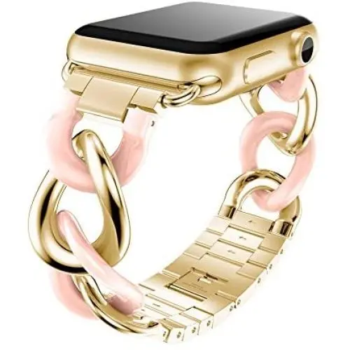 ANCOOL Compatible with Apple Watch Link Bracelet Series 6 Band Women Men, Stainless Steel Metal Link Wristband Replacement for Apple Watch Series 6 5 4 3 2 1