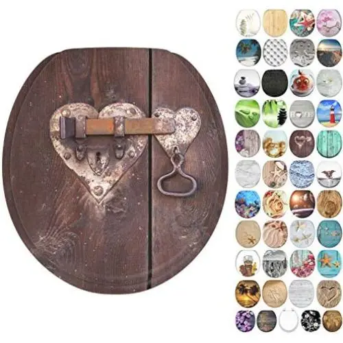 Sanilo Round Toilet Seat, Wide Choice of Slow Close Toilet Seats, Molded Wood, Strong Hinges (Lock) Sanilo Round Toilet Seat, Wide Choice of Slow Close Toilet Seats, Molded Wood, Strong Hinges (Lock)