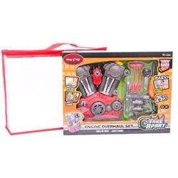 King Of Toys Educational Build-Your-Own Engine Over 25 Piece Play Set Kit with LIGHTS & SOUNDS (Build & Re-build) ''Special KIDS SAFE Storage Bag'' to protect from loosing pieces included.