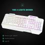 Havit Keyboard Rainbow Backlit Wired Gaming Keyboard Mouse Combo, LED 104 Keys USB Ergonomic Wrist Rest Keyboard, 4800 DPI Mouse for PC Gamer (White)