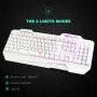 Havit Keyboard Rainbow Backlit Wired Gaming Keyboard Mouse Combo, LED 104 Keys USB Ergonomic Wrist Rest Keyboard, 4800 DPI Mouse for PC Gamer (White)