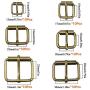 Hysagtek Brass Buckles 60 Pcs Roller Buckles Belts Hardware Pin Buckle for Bags Leather Belt Strap Hand DIY Accessories, 6 Size - 1.3, 1.18'', 1'', 0.79'', 0.67'', 0.51'' Bronze Metal